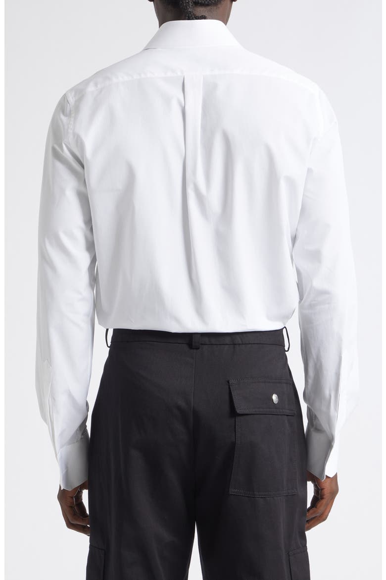 Martini Fit Formal Crest Patch Button-Up Shirt, Alternate, color, BIANCO OTTICO