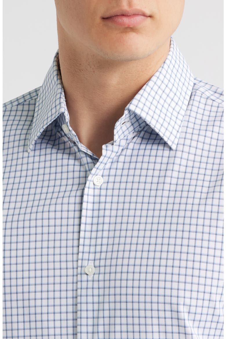 Hank Kent Slim Fit Check Performance Twill Dress Shirt, Alternate, color, OPEN BLUE