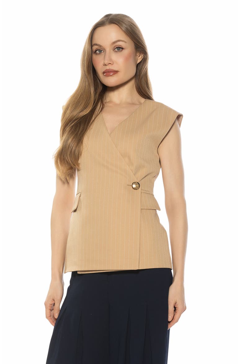 Pia Vest, Alternate, color, BEIGE STRIPE