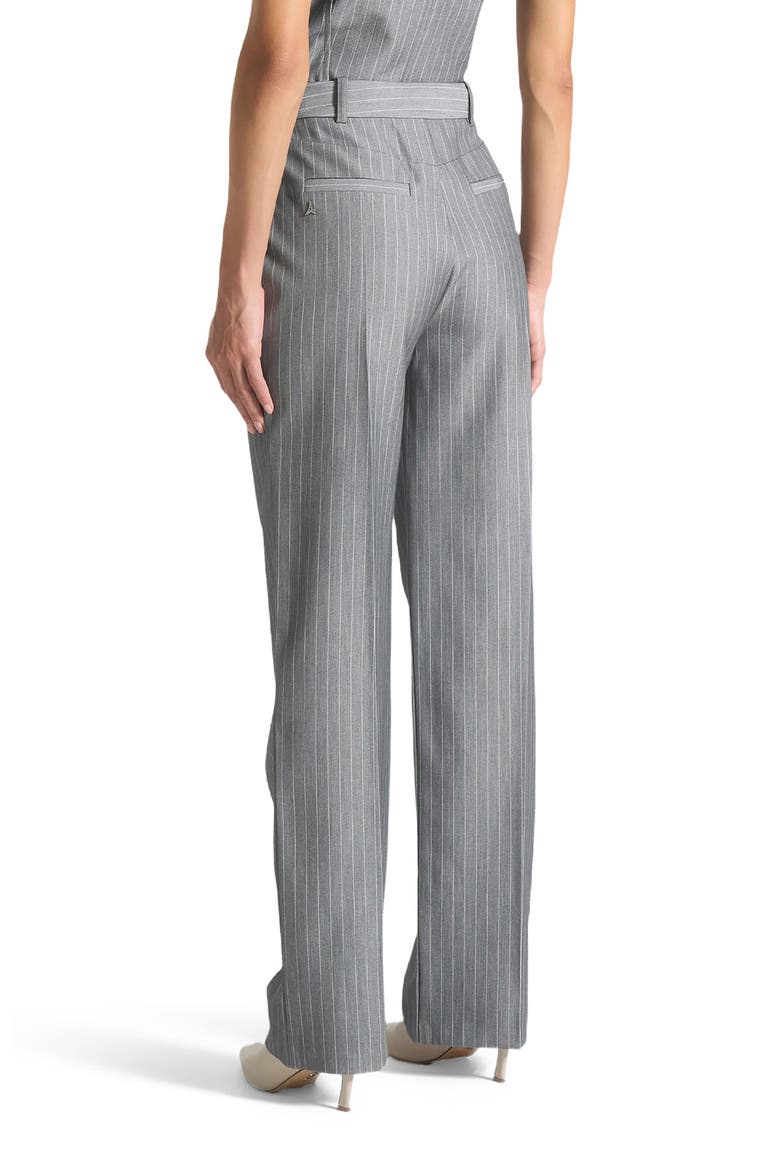 Julie Pinstripe Twin Pleat Tailored Trousers, Alternate, color, Grey