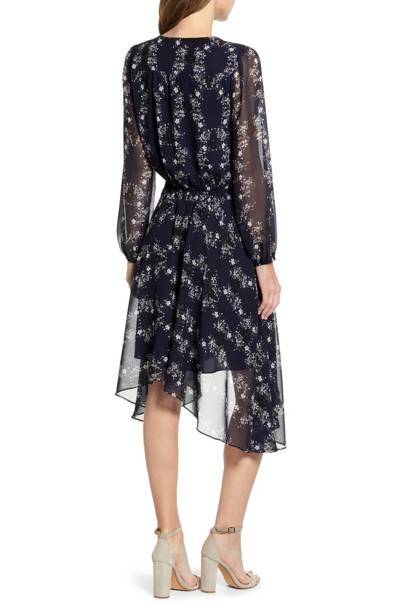 1.STATE Long Sleeve Floral Handkerchief Hem Dress, Alternate, color, 