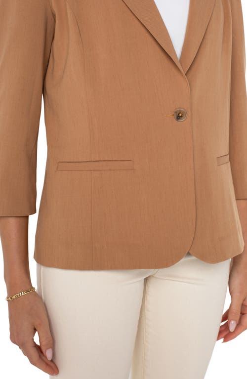 Shop Liverpool Los Angeles Fitted Ruched Sleeve Blazer In Portobello