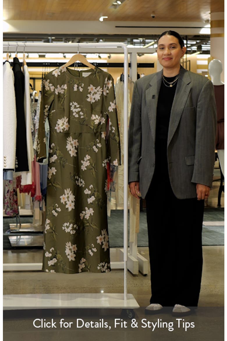 Tyra Floral Long Sleeve Satin Midi Dress video