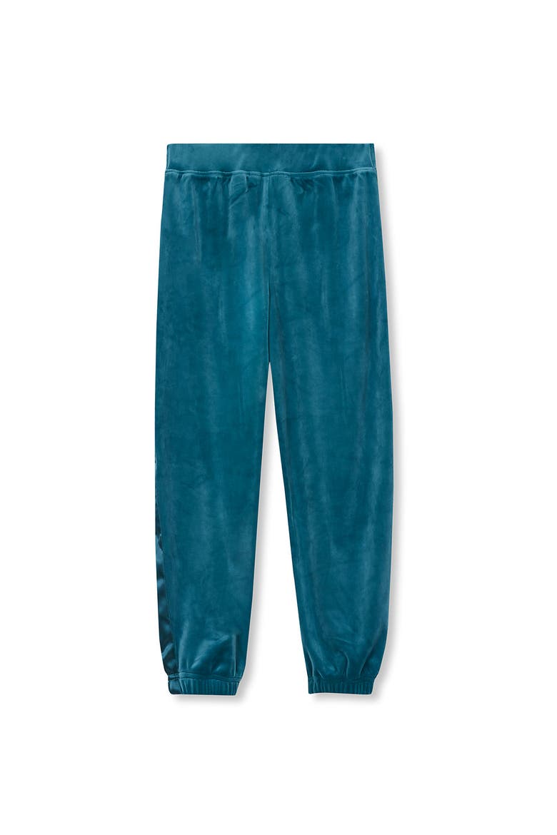 Girls Velour Sparkle Jogger Sweatpants, Alternate, color, Harbor Blue
