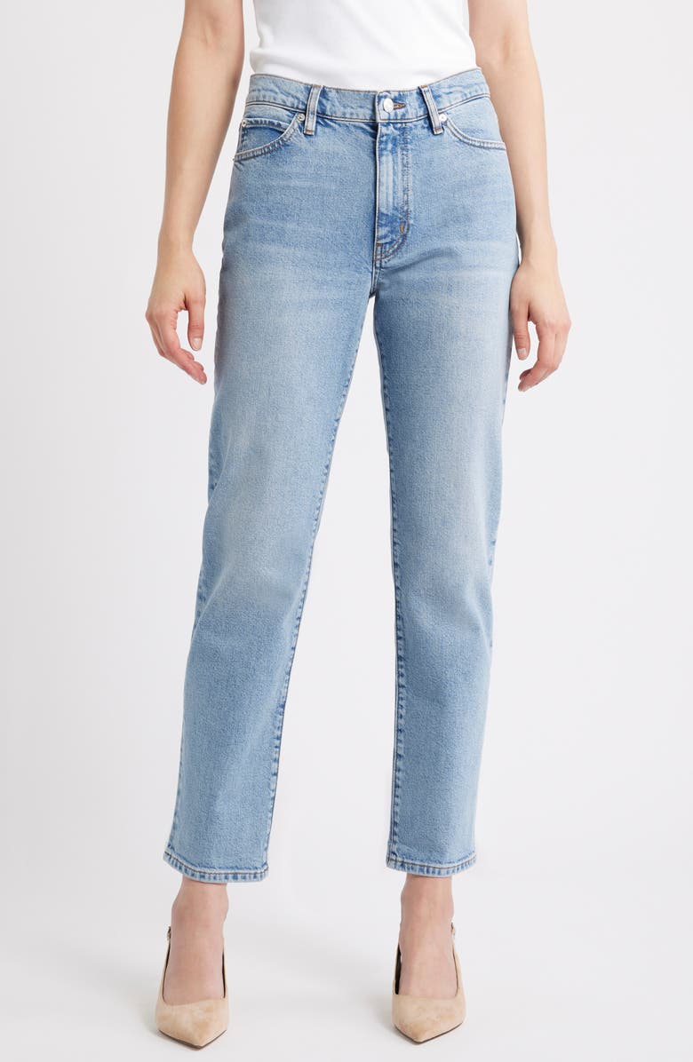 FRAME The Borrowed Mid Rise Boyfriend Jeans, Main, color, Birdie