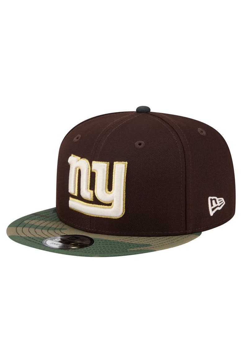 Men's New Era  Dark Brown New York Giants Burnt Wood Camo 9FIFTY Snapback Hat, Main, color, Dark Brown