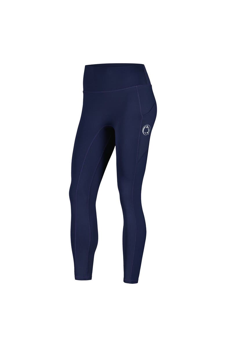KADYLUXE Women's KadyLuxe  Navy Penn State Nittany Lions 7/8 Mixed Media Pocket iLeggings, Alternate, color, Navy