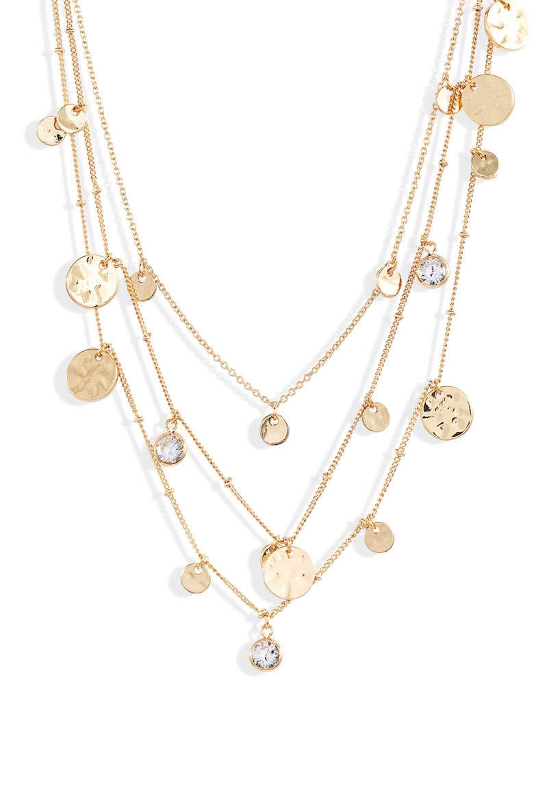 Set of 3 Disc Necklaces, Alternate, color, GOLD