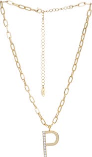 Ettika Imitation Pearl Initial Pendant Necklace