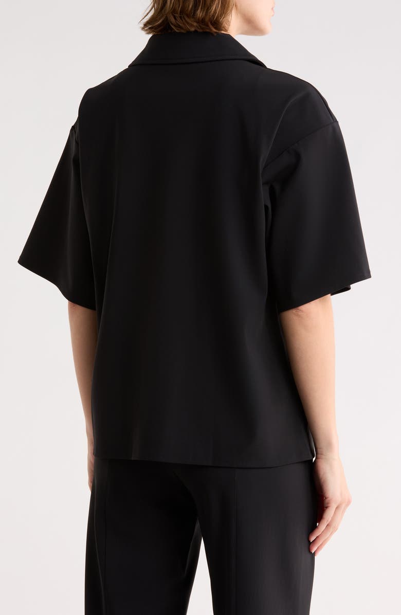 Bernardo Knit Gabardine Blazer Shirt, Alternate, color, Black