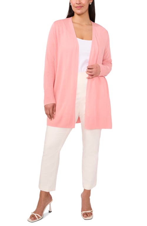 Halogenr Halogen(r) Side Slit Linen Blend Cardigan In Bridal Rose