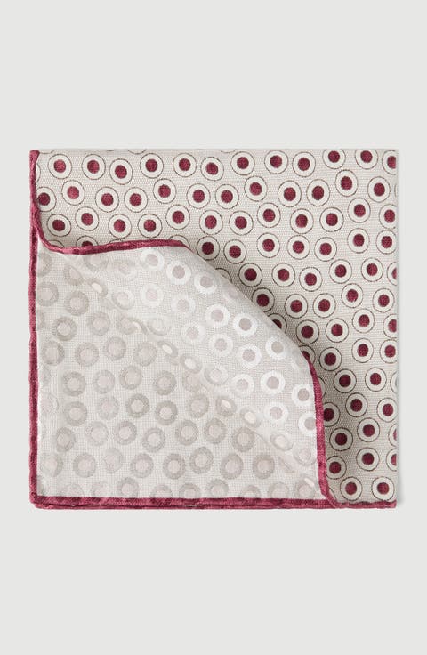 Spotted pattern silk pocket square