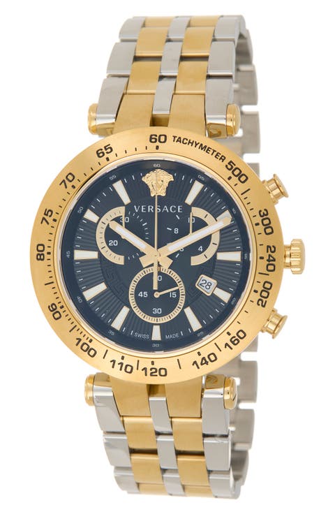 Bold Chrono Two-Tone Bracelet Watch, 50mm