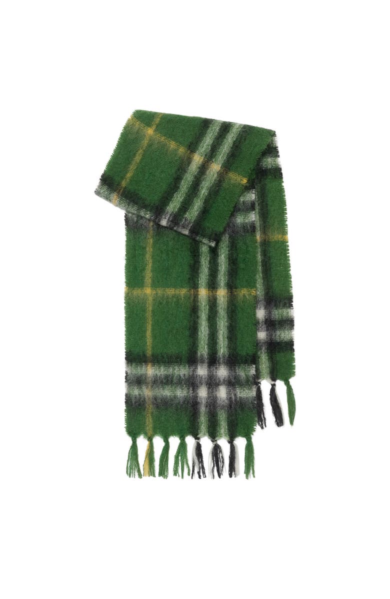 Burberry Check Mohair Wool Scarf, Main, color, Leaf