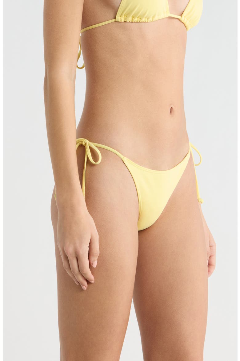 High Cut Side Tie Bikini Bottoms, Alternate, color, YELLOW