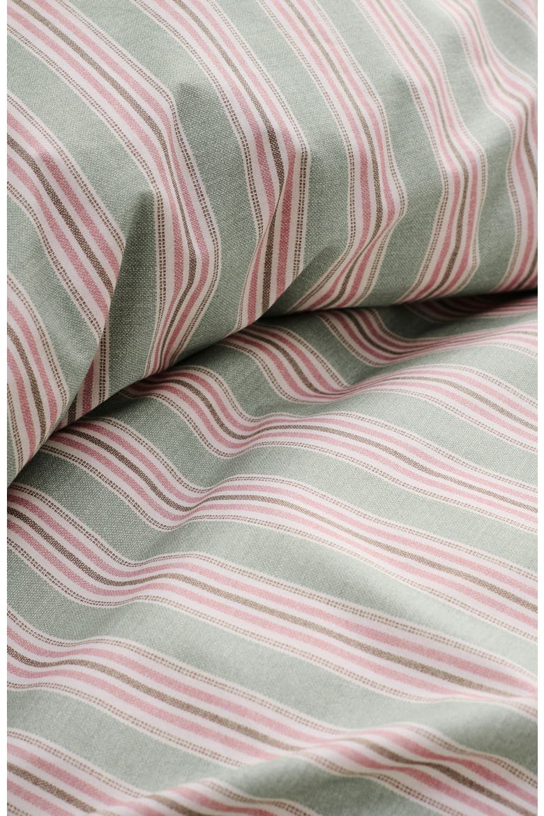 Calder Stripe Cotton Percale Duvet Cover Sets, Alternate, color, Pink