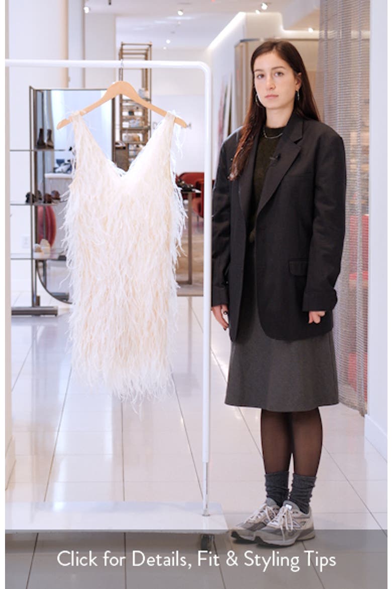 Plunge Neck Feather Minidress video