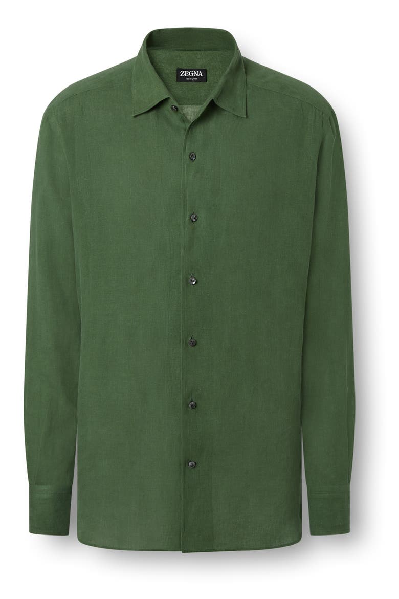 Oasi Lino Shirt, Alternate, color, PINE GREEN