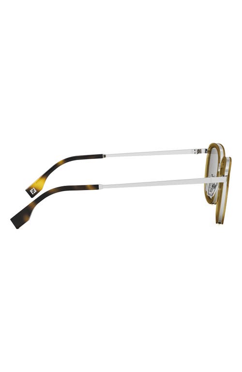 Fendi Travel 55mm Oval Sunglasses In Shiny Yellow/brown