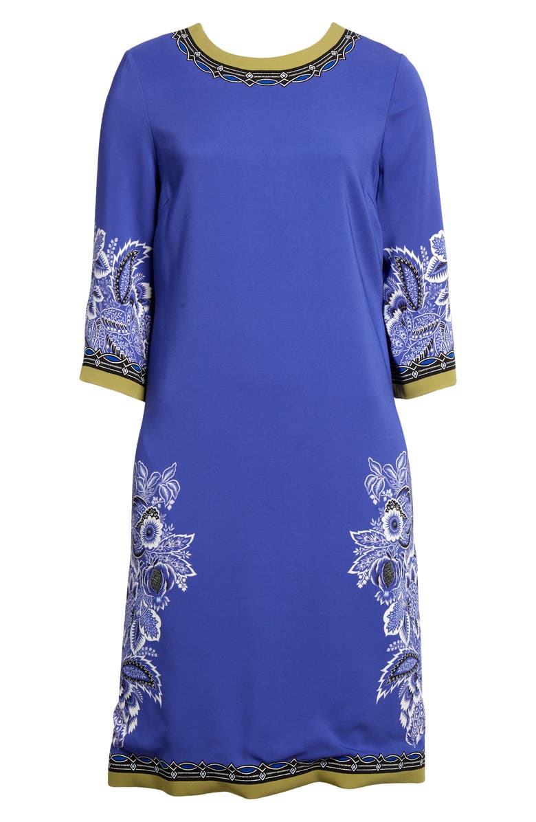 Etro Floral Print Stretch Crepe Shift Dress, Alternate, color, 