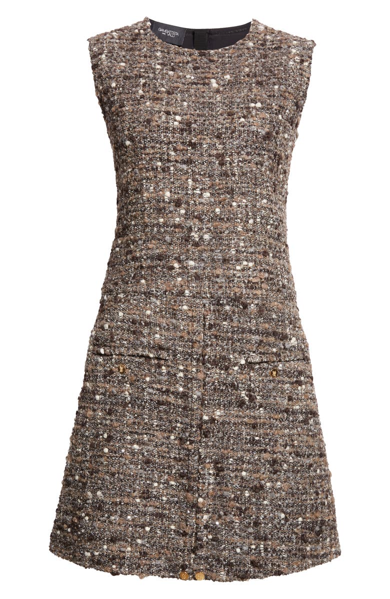 Giambattista Valli Sleeveless Bouclé Minidress, Alternate, color, Brown/ Black