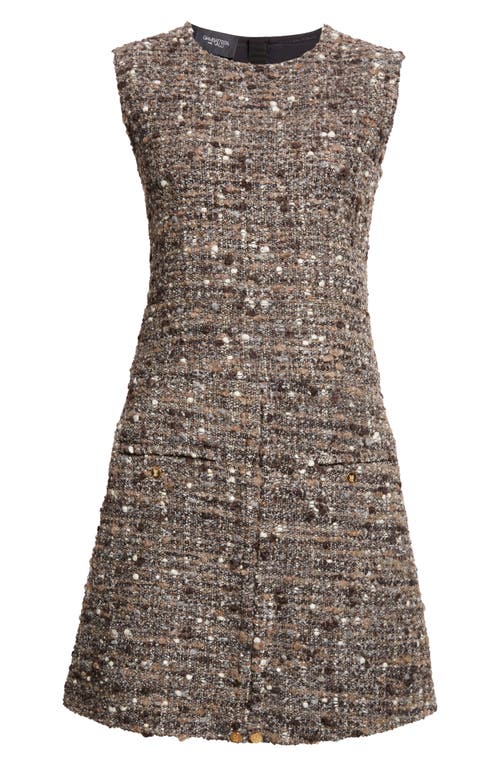 Giambattista Valli Sleeveless Bouclé Minidress In Brown