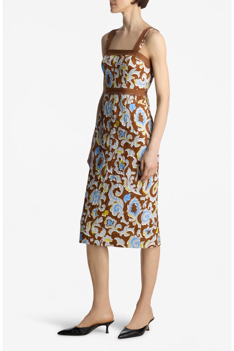Western Paisley Print Cotton Blend Matelassé Dress, Alternate, color, SADDLE MULTI