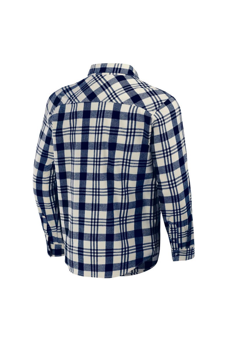 Men's Darius Rucker Collection by Fanatics Navy Milwaukee Brewers Plaid Flannel Button-Up Shirt, Alternate, color, Navy