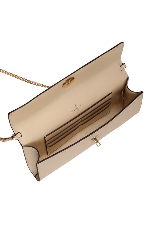 Gorski Top Handle Rectangle Leather Crossbody Bag In Brown