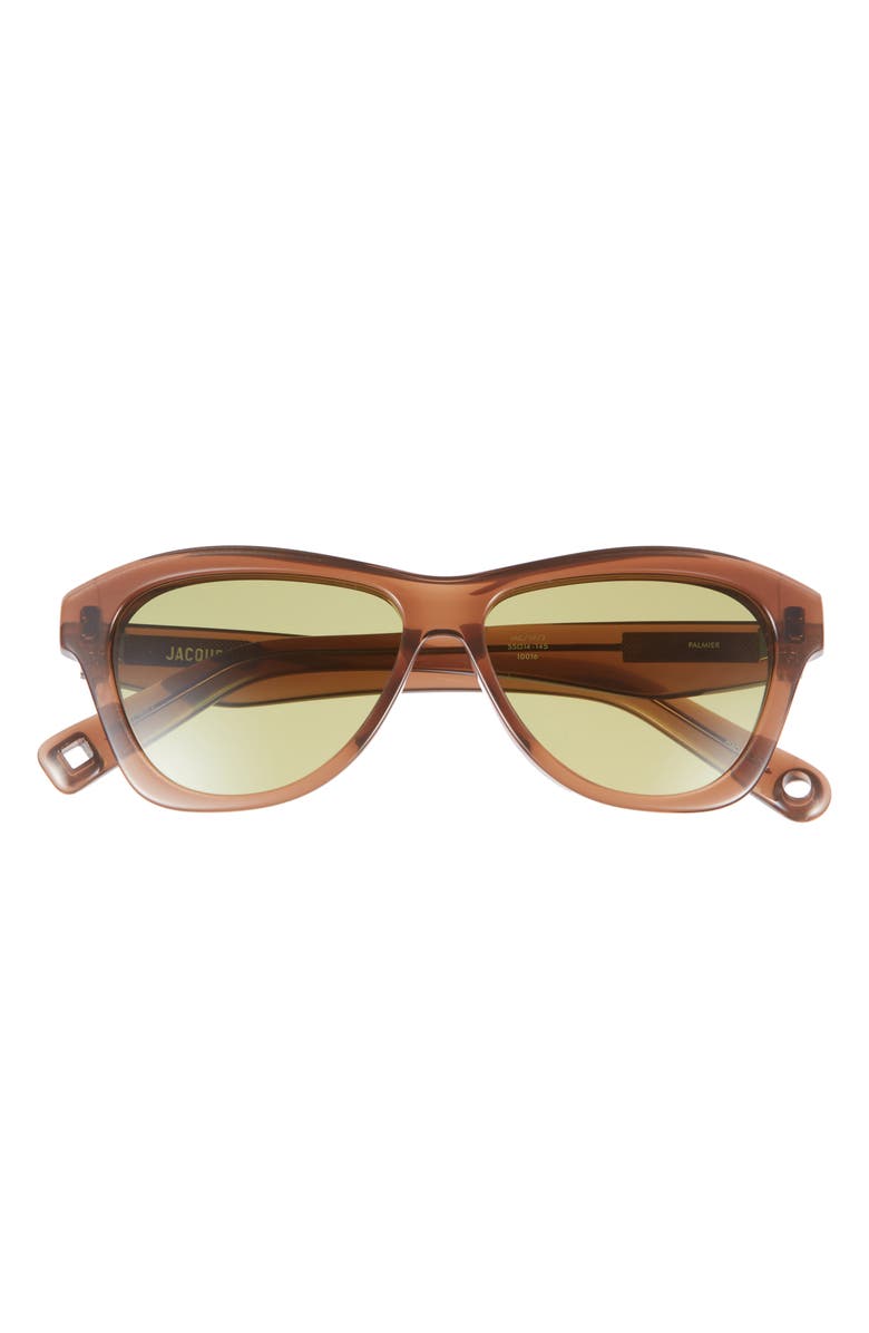 Jacquemus Palmier Square Sunglasses, Main, color, Crystal Brown/ Silver