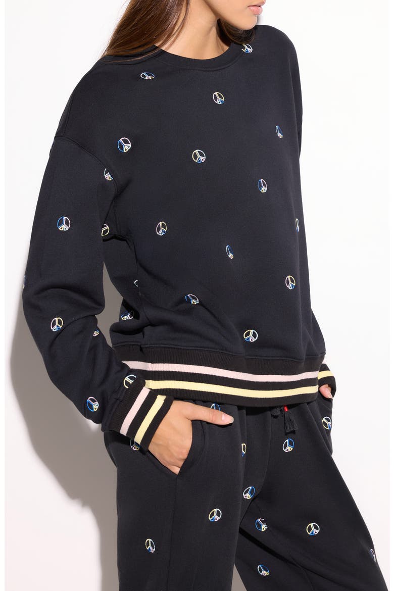 Astrid Relaxed Fit Cotton Blend Sweatshirt, Alternate, color, BLACK