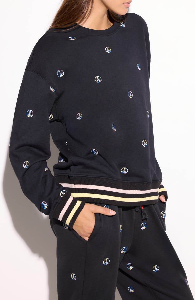 Spiritual Gangster Astrid Relaxed Fit Cotton Blend Sweatshirt, Alternate, color, Black