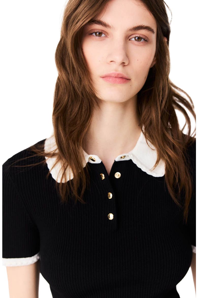 Short-sleeved polo shirt, Alternate, color, Black