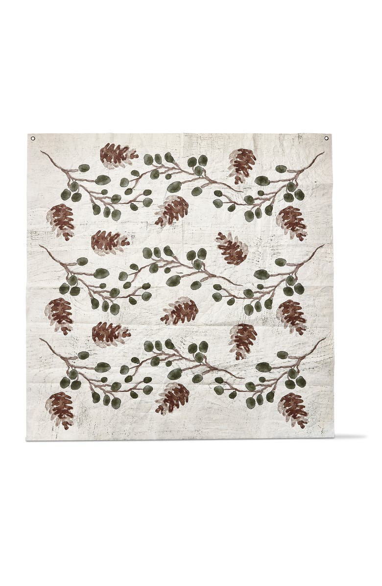 tag Sprig and Pinecone Christmas Wall Art Multicolor Paper Decor, Main, color,
