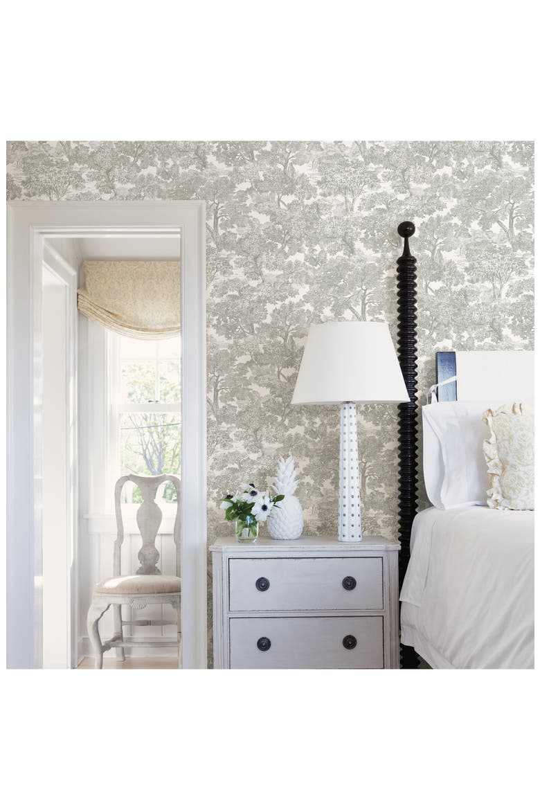 Spinney Toile Wallpaper, Alternate, color, NEUTRAL