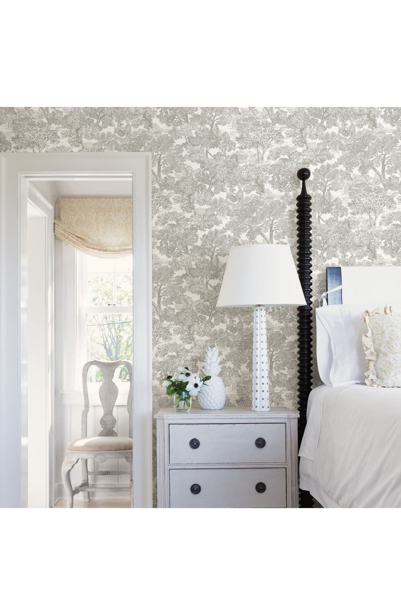 Wallpops Spinney Toile Wallpaper, Alternate, color, Neutral
