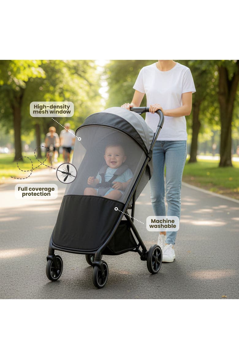 Breathable Universal Stroller Bug Net for Travel, Alternate, color, Black