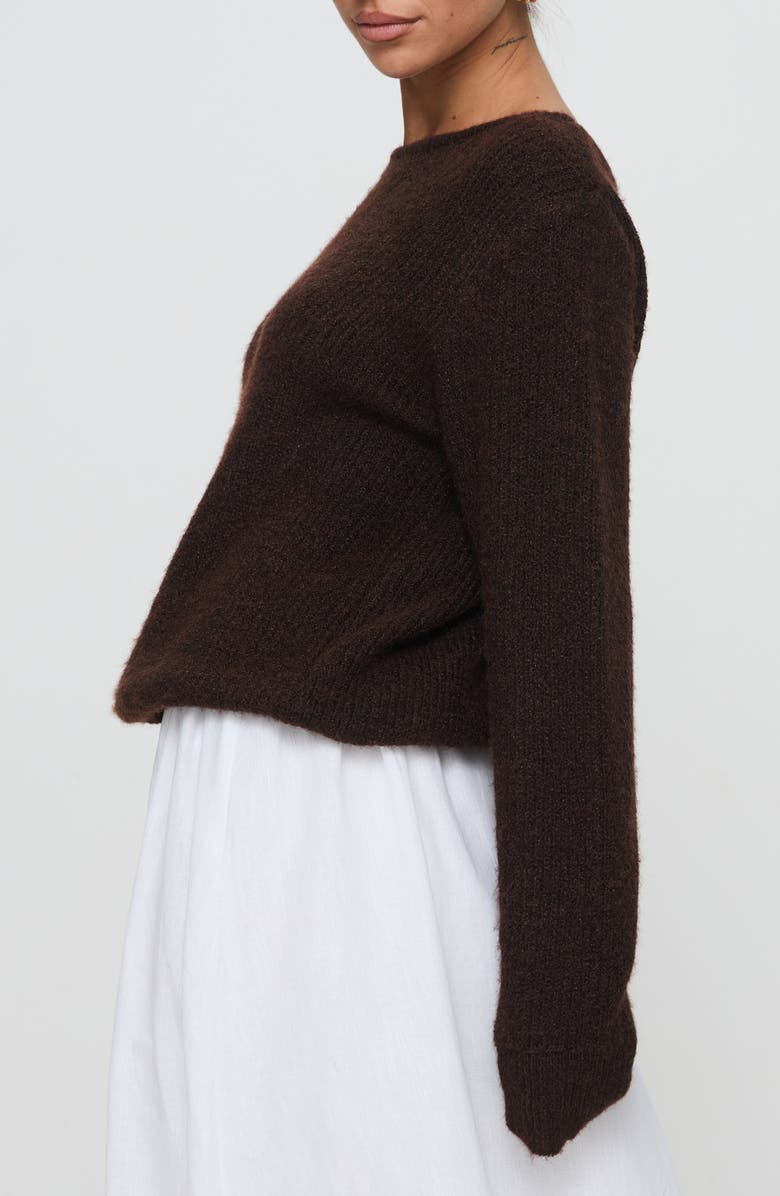 Princess Polly Abrams Boat Neck Sweater, Alternate, color, Chocolate Marle