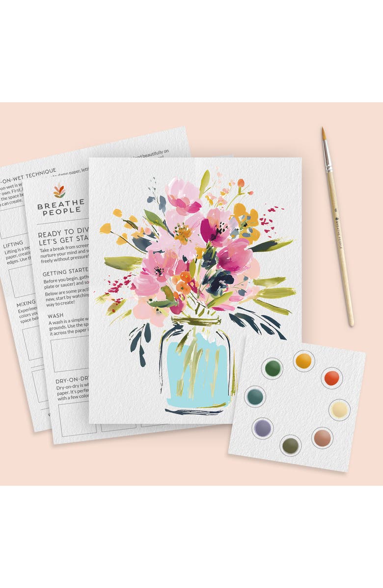 Breathe People All In One Watercolor Kits, Alternate, color, White Bird Garden
