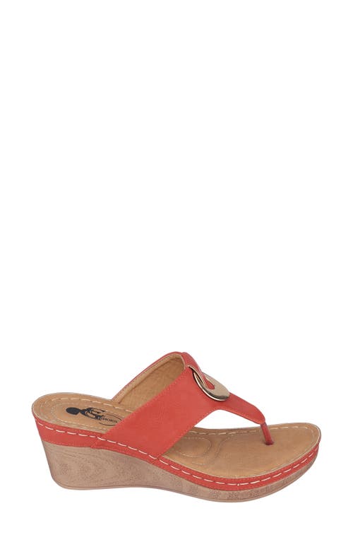 Gc Shoes Genelle Coral Wedge Sandals In Coral