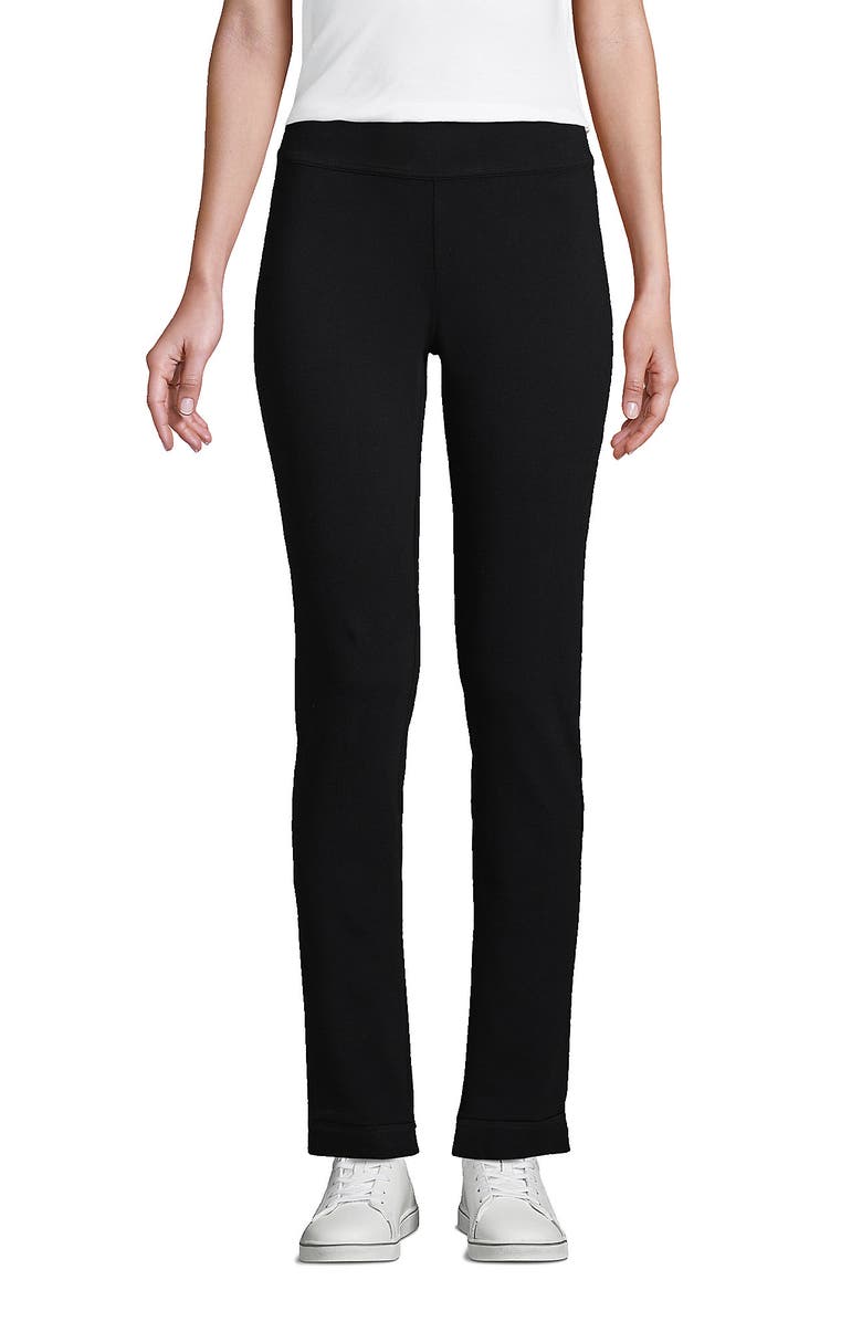 Lands' End Starfish Mid Rise Slim Leg Pants, Main, color, Black