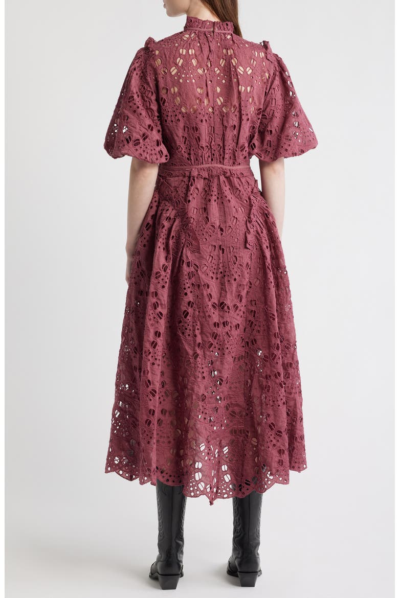 Odette Eyelet Embroidered Dress, Alternate, color, RASPBERRY PINK
