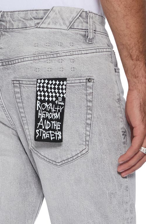 Ksubi Chitch Jupiter Skrawl Slim Tapered Leg Jeans In Gray