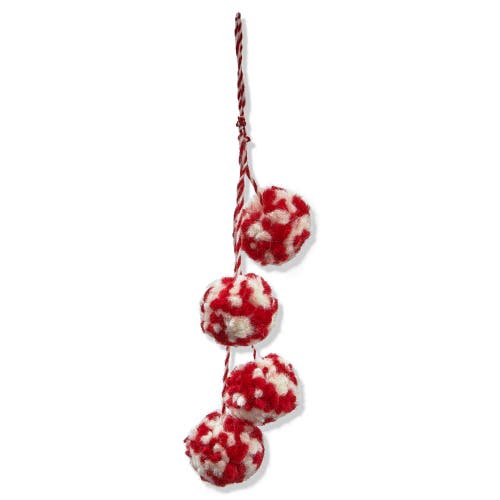 Tag Artisan Red Wool Pom Pom Tree Ornaments Holiday Decor In Red