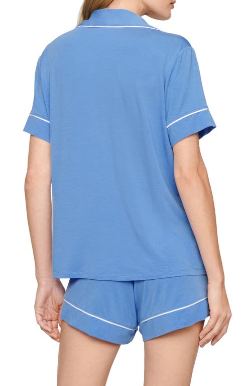 Eberjey Gisele Relaxed Jersey Knit Short Pajamas In Blue