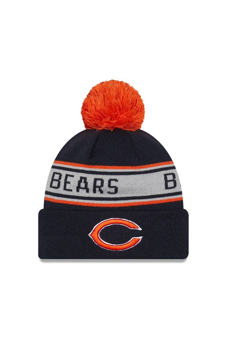 Men's New Era Navy Chicago Bears  Repeat Cuffed Knit Hat with Pom, Main, color, Navy