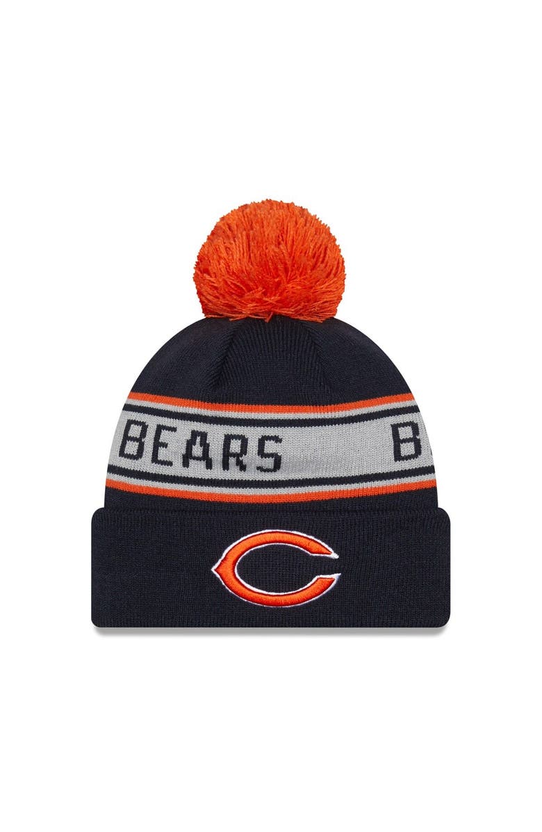 New Era Men's New Era Navy Chicago Bears  Repeat Cuffed Knit Hat with Pom, Main, color, 
