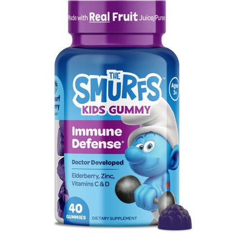 Immune Defense Kids Vitamin Gummies, Smurfs Berry Flavored, 40ct