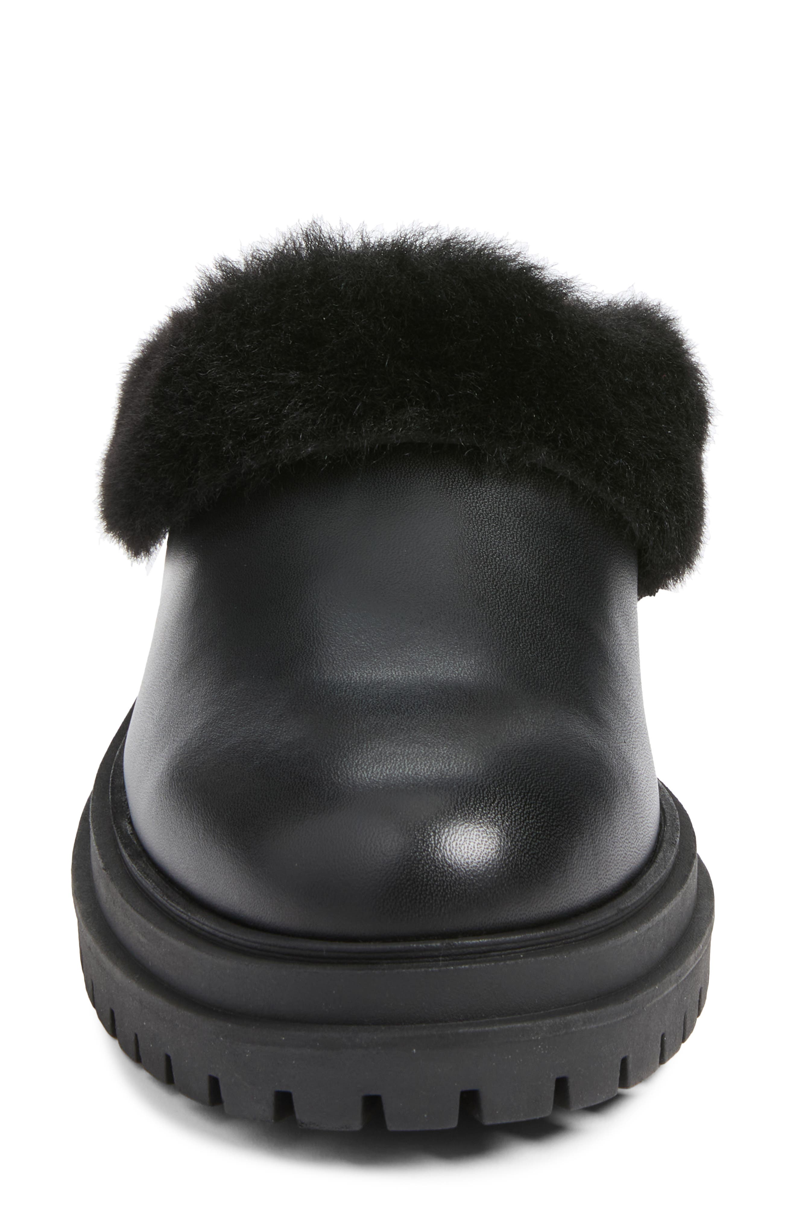 Bedford Genuine Shearling Clog, Alternate, color, BLACK