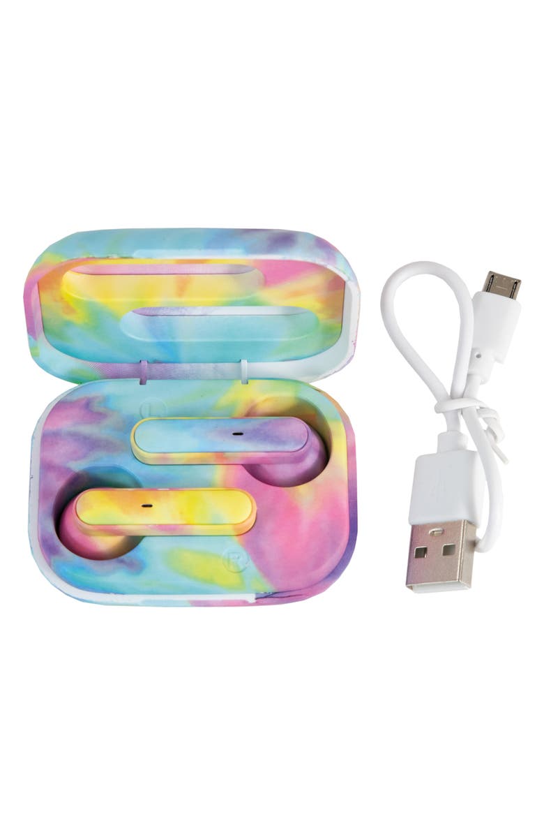 Iscream Pastel Tie Dye Earbuds with Case, Alternate, color, 